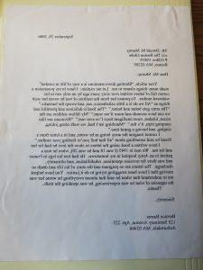 Image of a typed letter