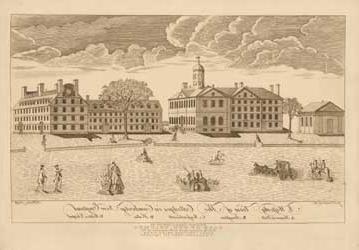 A Westerly View of the Colledges in Cambridge in New England Facsimile engraving