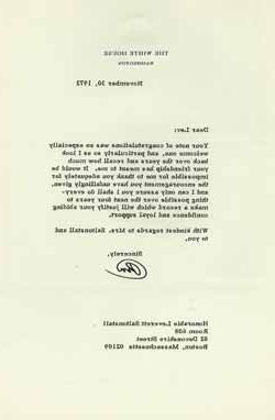 Letter from Richard Nixon to Leverett Saltonstall, 30 November 1972 